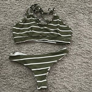 Salty Honey OG reversible salt and olive swimsuit. Size Med.